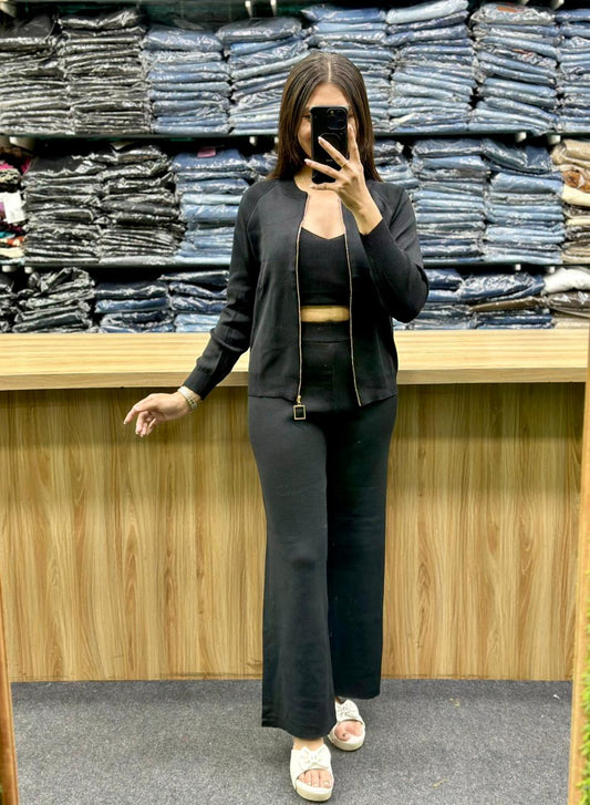 knitted three-piece co-ord set