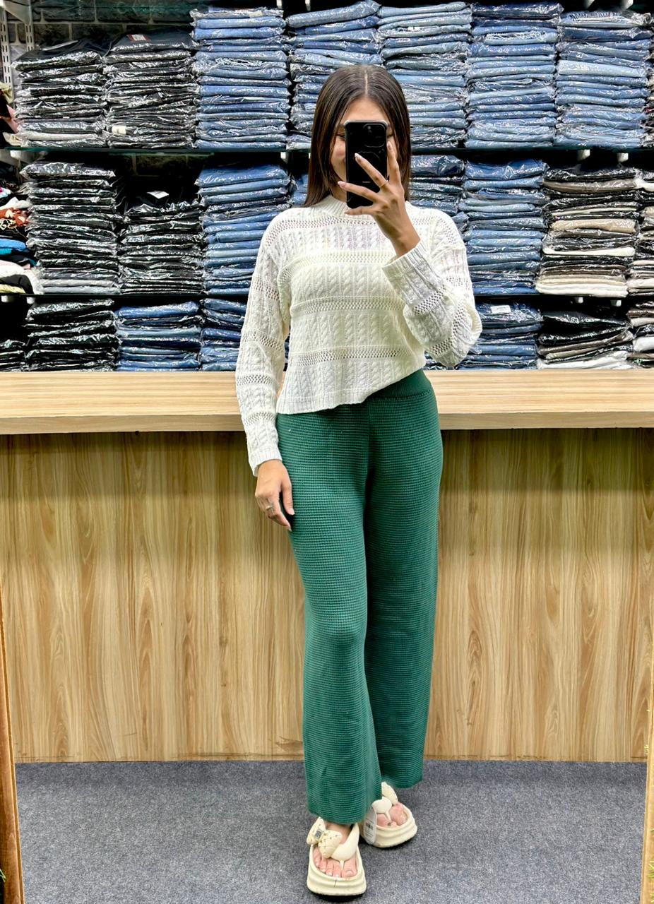 KNITTED TSHIRT-WOLLEN PLAZO