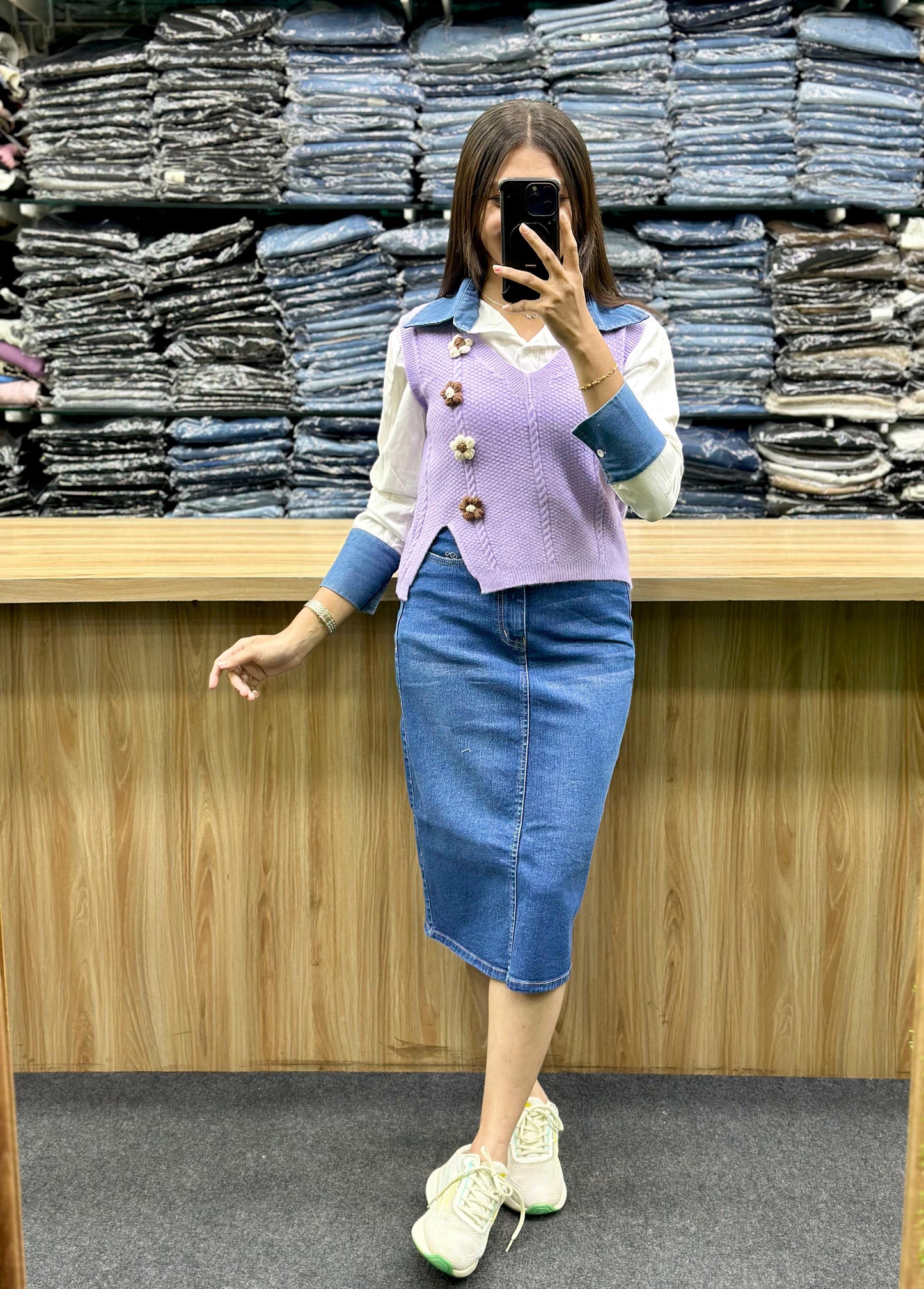 KOREAN SHIRT WITH SKIRT