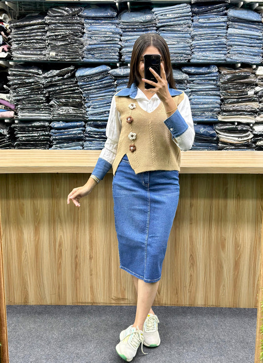 KOREAN SHIRT WITH SKIRT