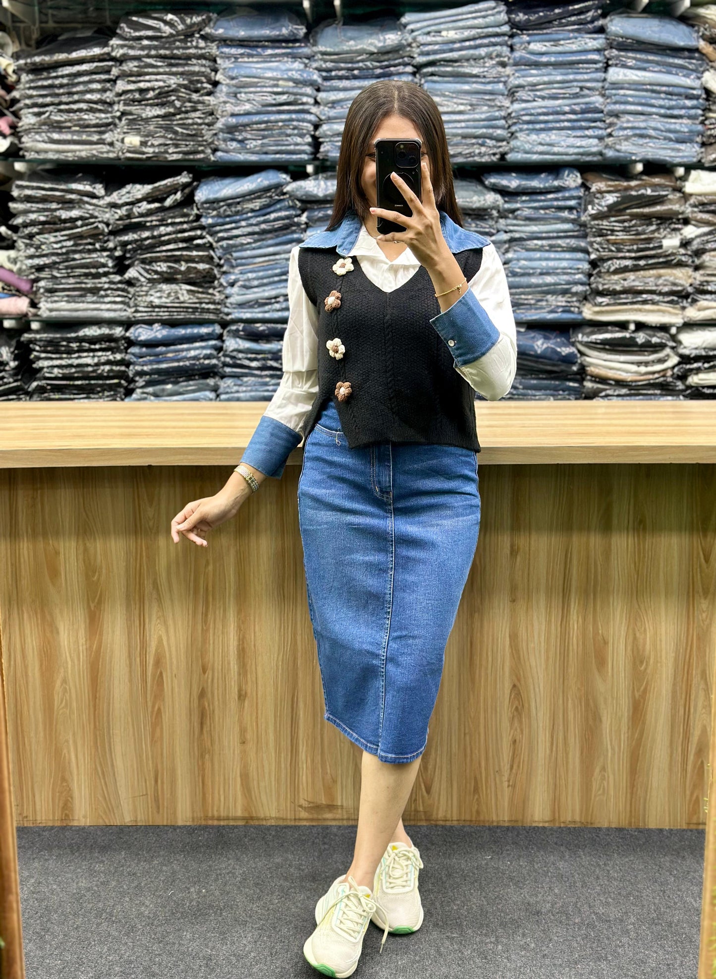 KOREAN SHIRT WITH SKIRT