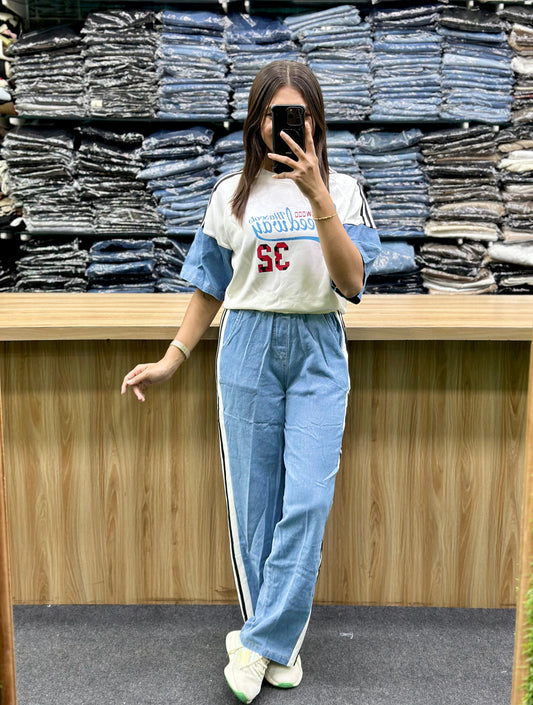 DENIM ACTIVE WEAR SET