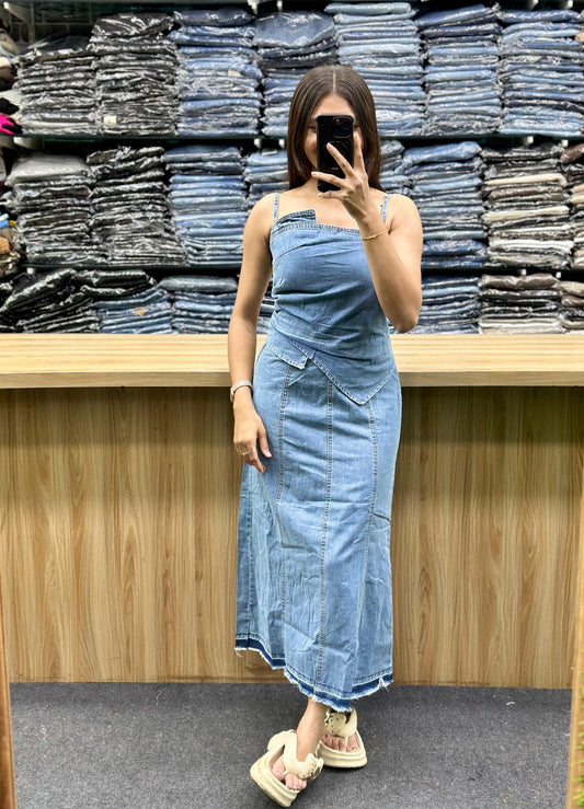 DENIM TOP SKIRT PAIR