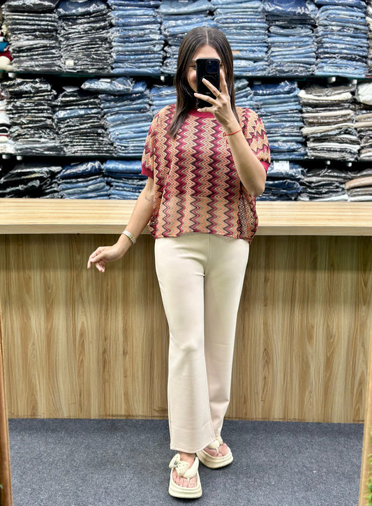 PRINTED TOP - KOREAN FORMAL PAIR