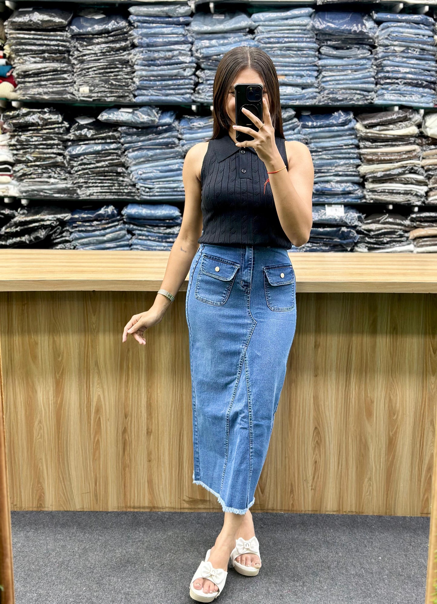 TANKTOP - DENIMSKIRT PAIR