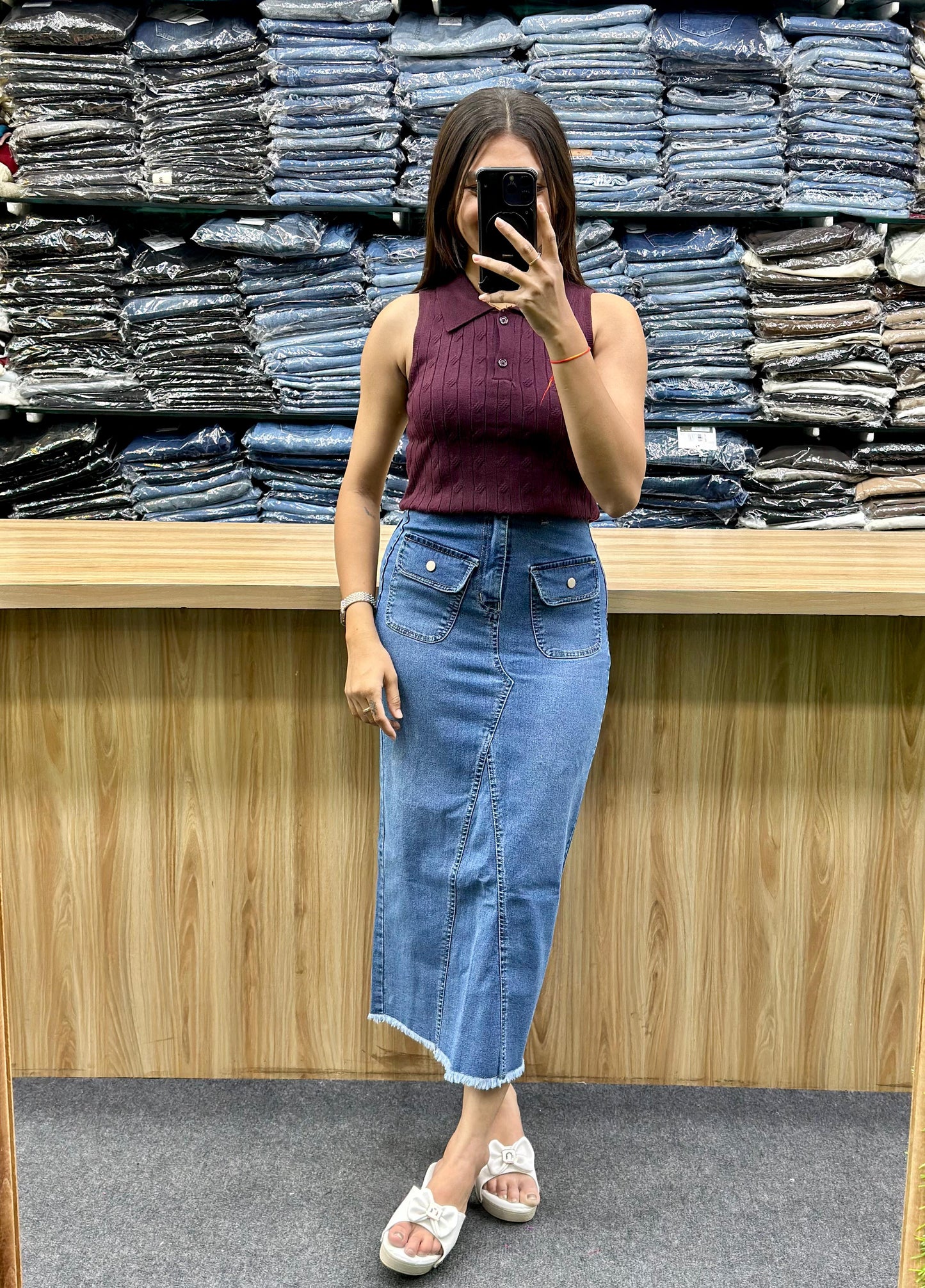 TANKTOP - DENIMSKIRT PAIR