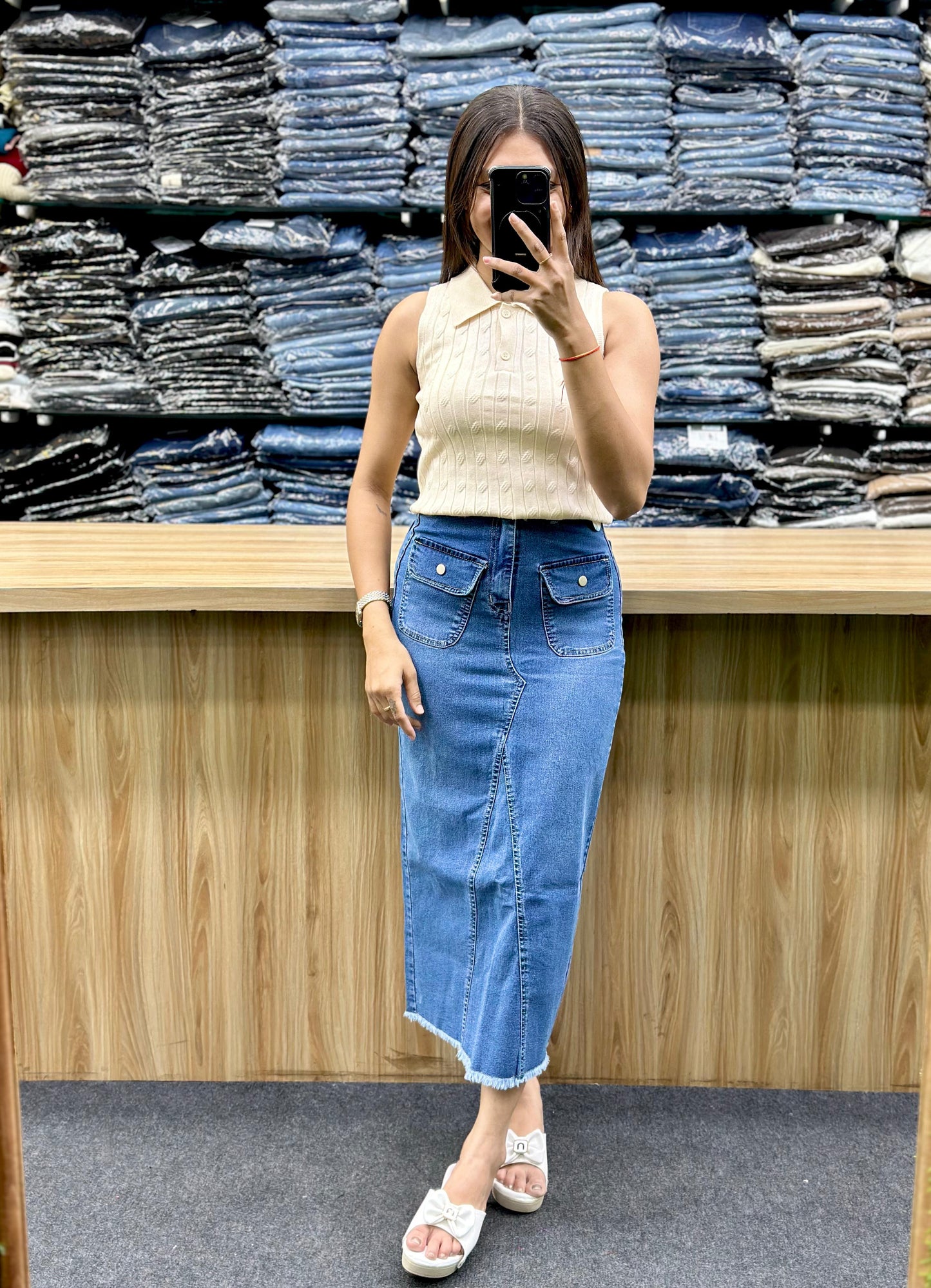 TANKTOP - DENIMSKIRT PAIR