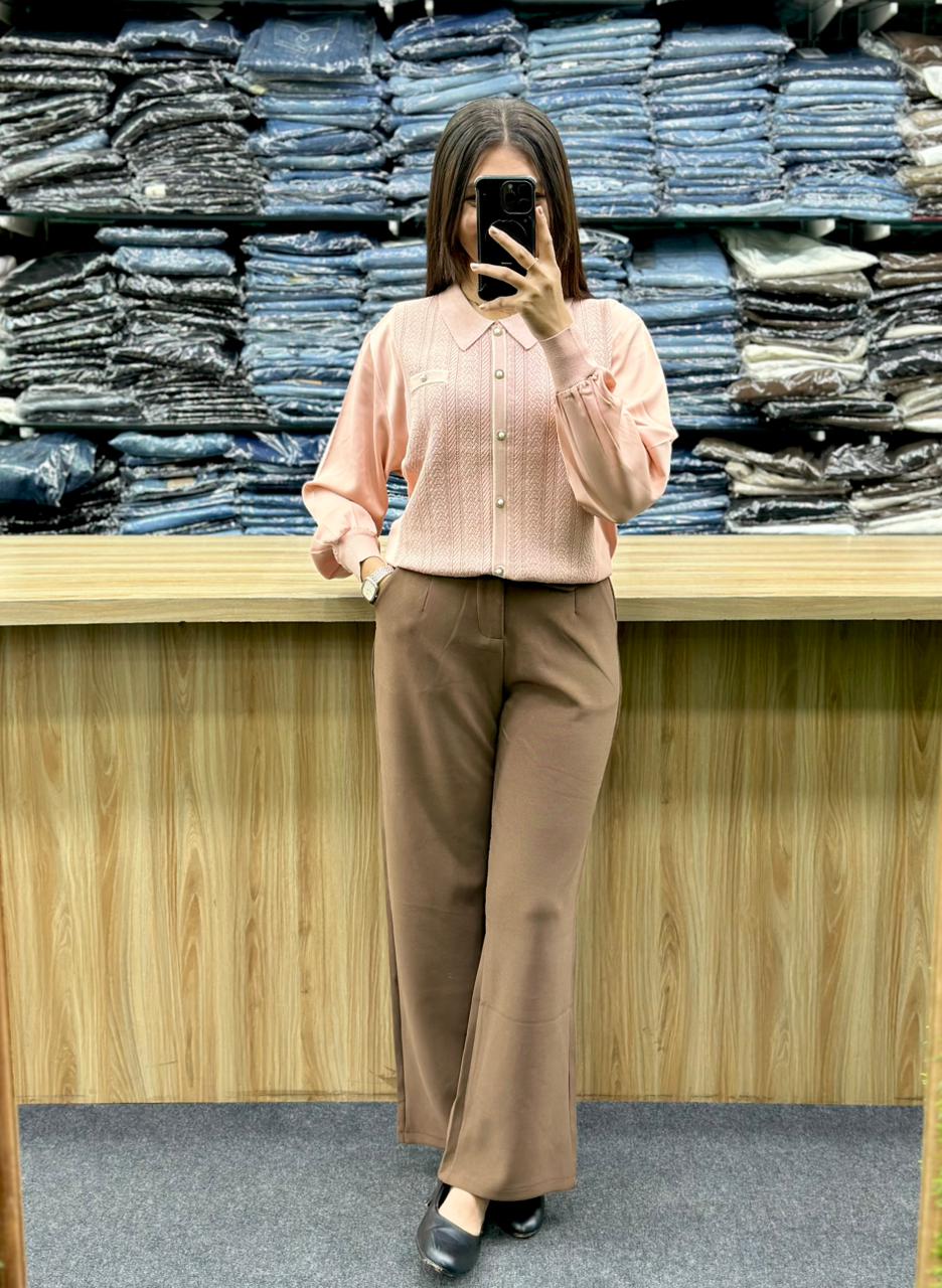 KNITTED TOP-TROUSER PAIR