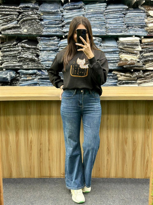 SWEATSHIRT-IMPORTED JEANS PAIR
