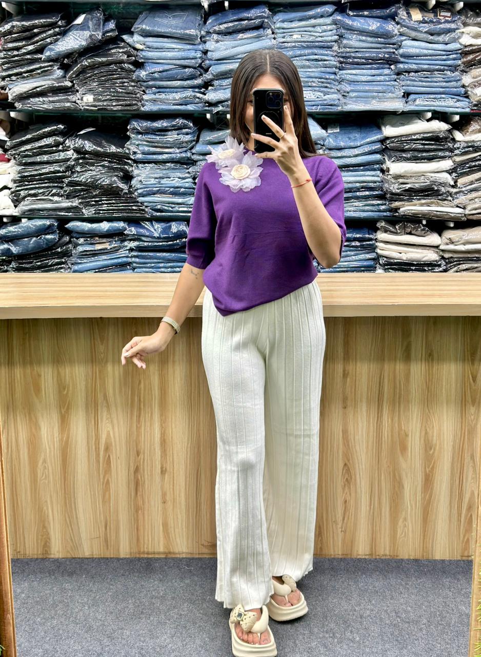 WOOLAN TSHIRT PLAZO PAIR