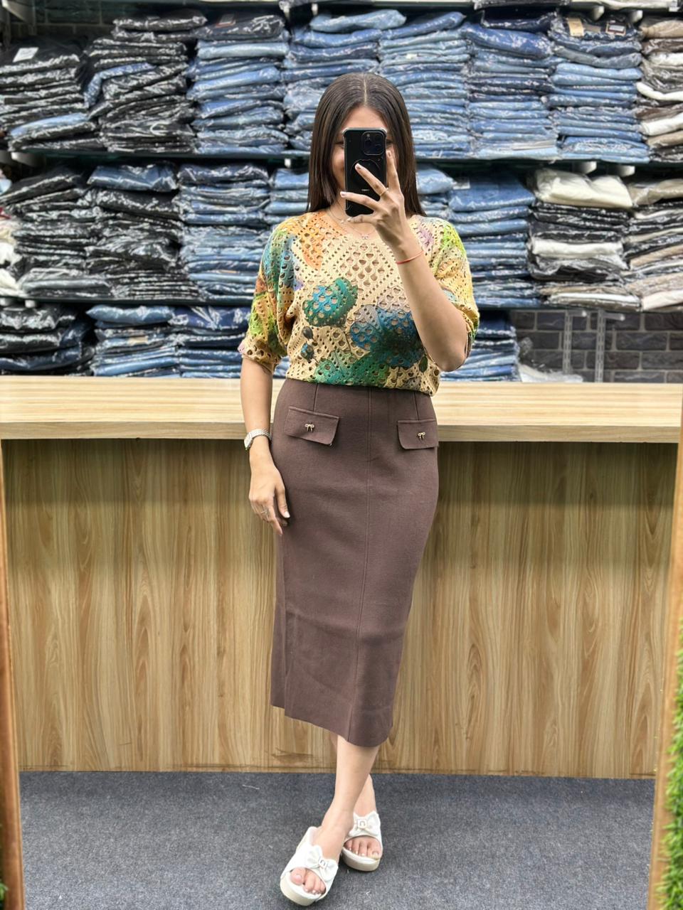 PRINTED TOP-SKIRT PAIR