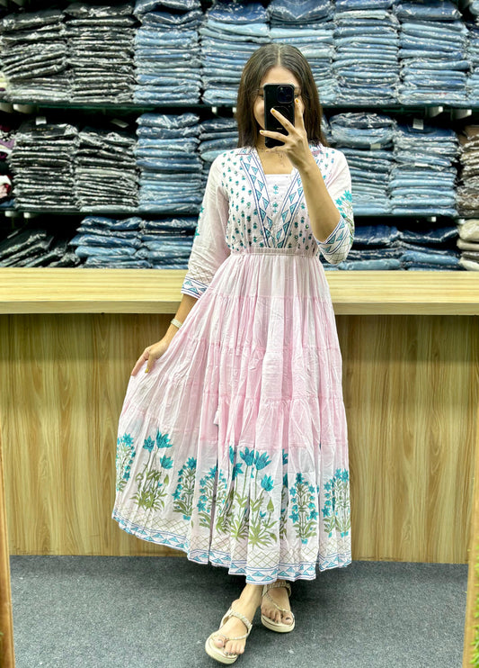 FLORAL PRINTED ANARKALI GOWN - BL192