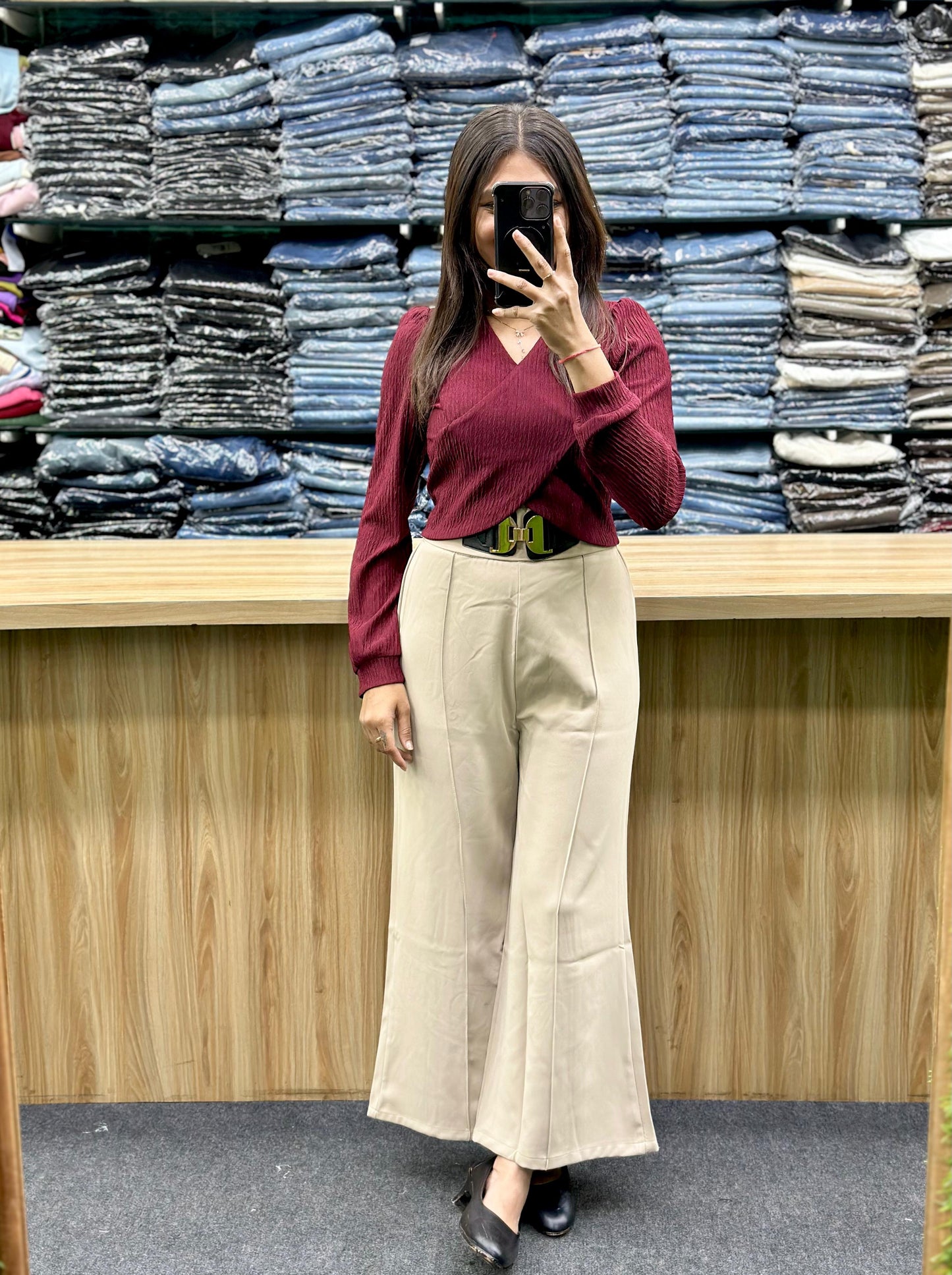 TOP WITH PLAZO PAIR