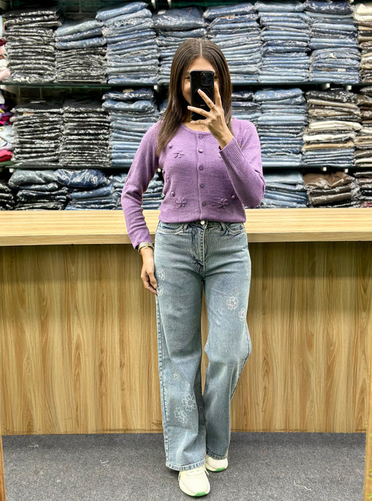 WOOLAN TOP-JEANS PAIR