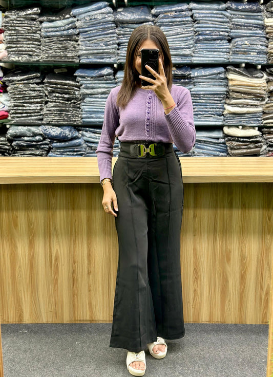 KNITTING TSHIRT-PLAZO PAIR