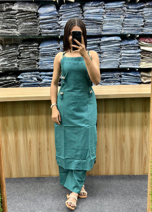 SPAGHETTI KURTI PLAZA SET-EN217