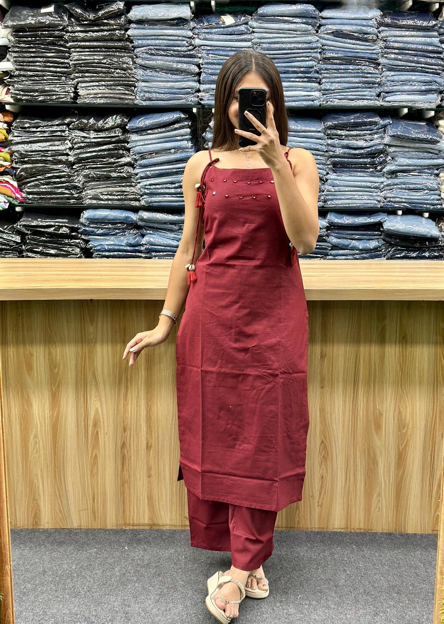 SPAGHETTI KURTI PLAZA SET-EN217