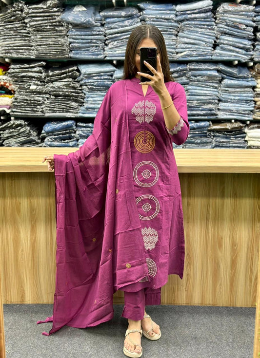 COTTON A-LINE KURTI DUPATTA PAIR-MT4012