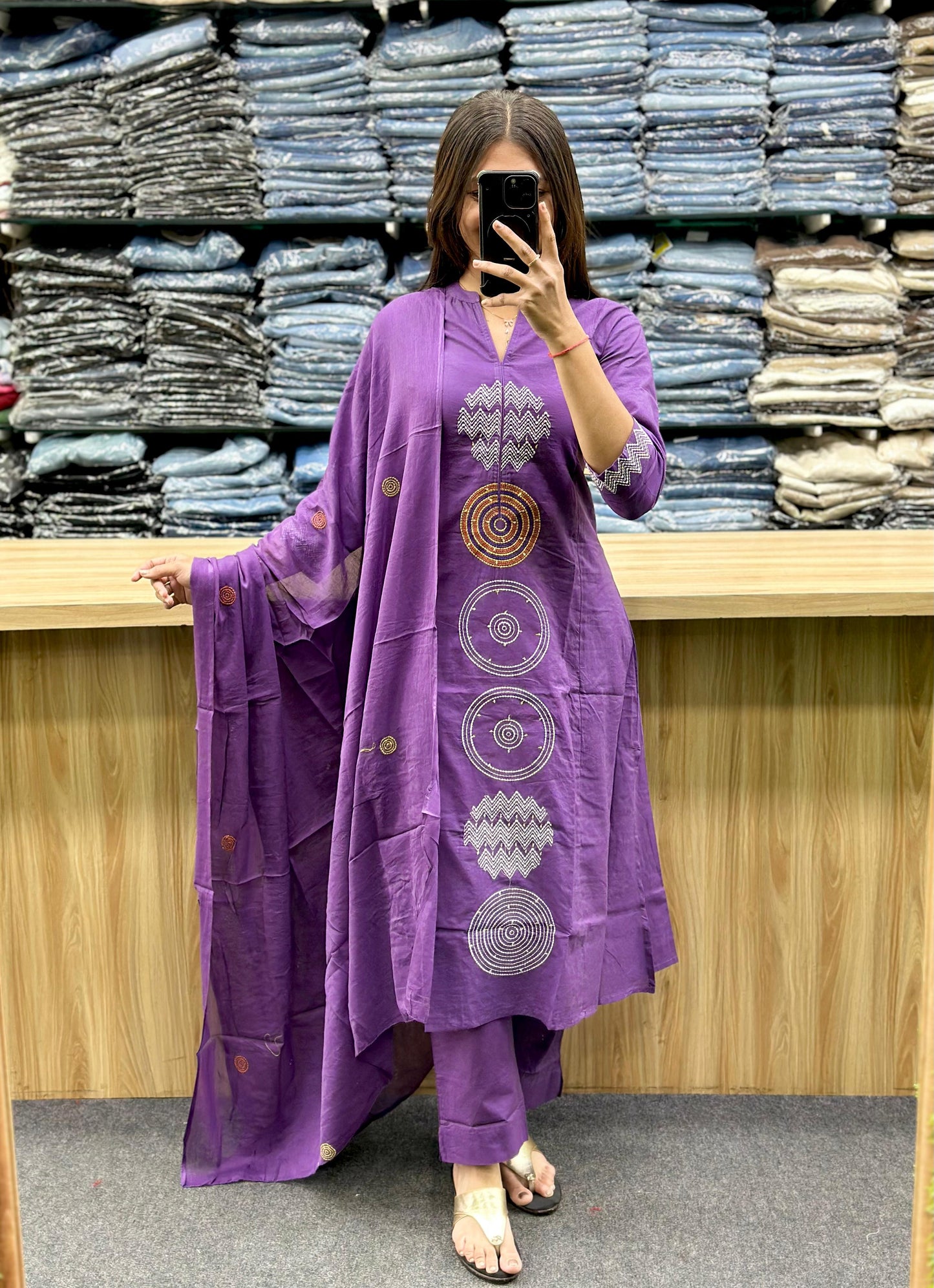 COTTON A-LINE KURTI DUPATTA PAIR-MT4012