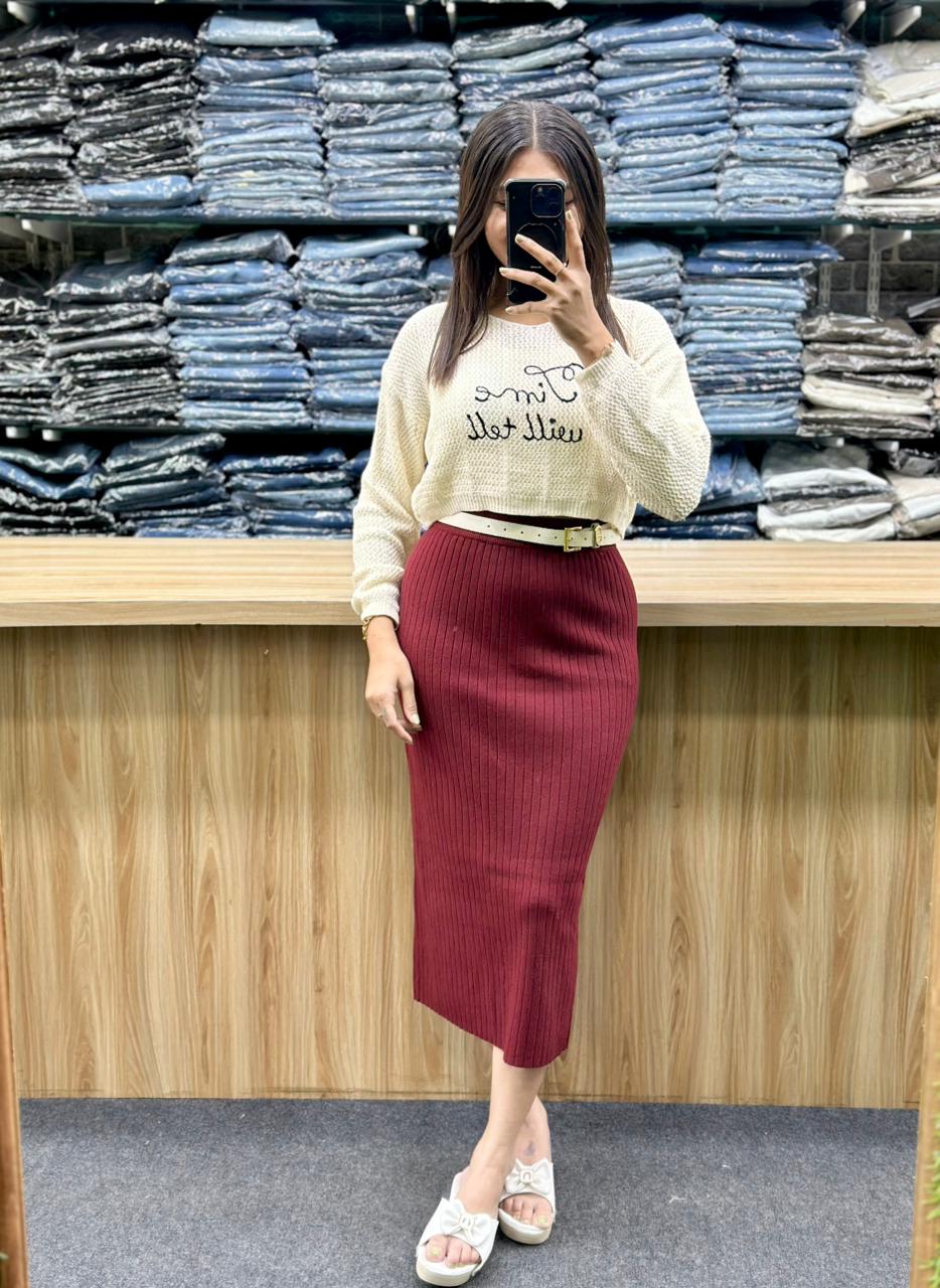 WOOLEN SKIRT-SH