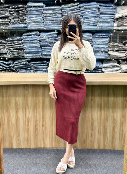 WOOLEN SKIRT-SH