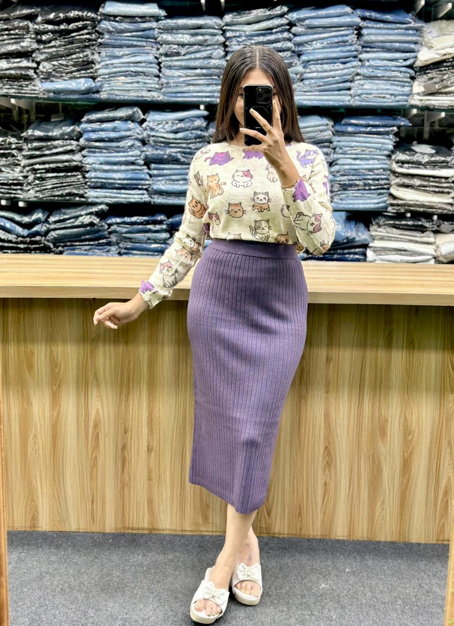 WOOLEN SKIRT-SH
