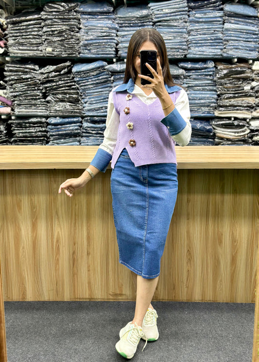 KOREAN SHIRT WITH SKIRT