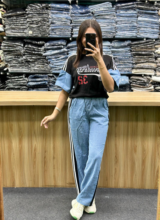 DENIM ACTIVE WEAR SET