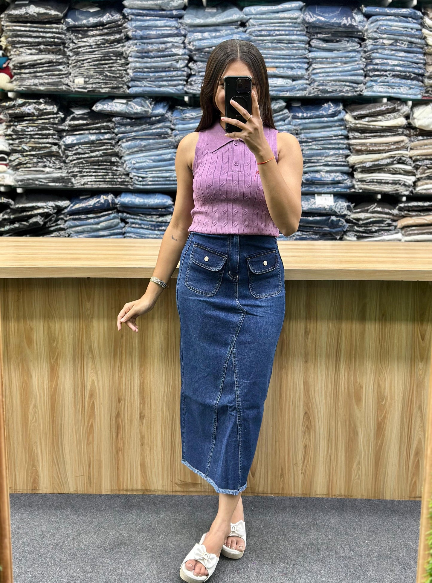 TANKTOP - DENIMSKIRT PAIR