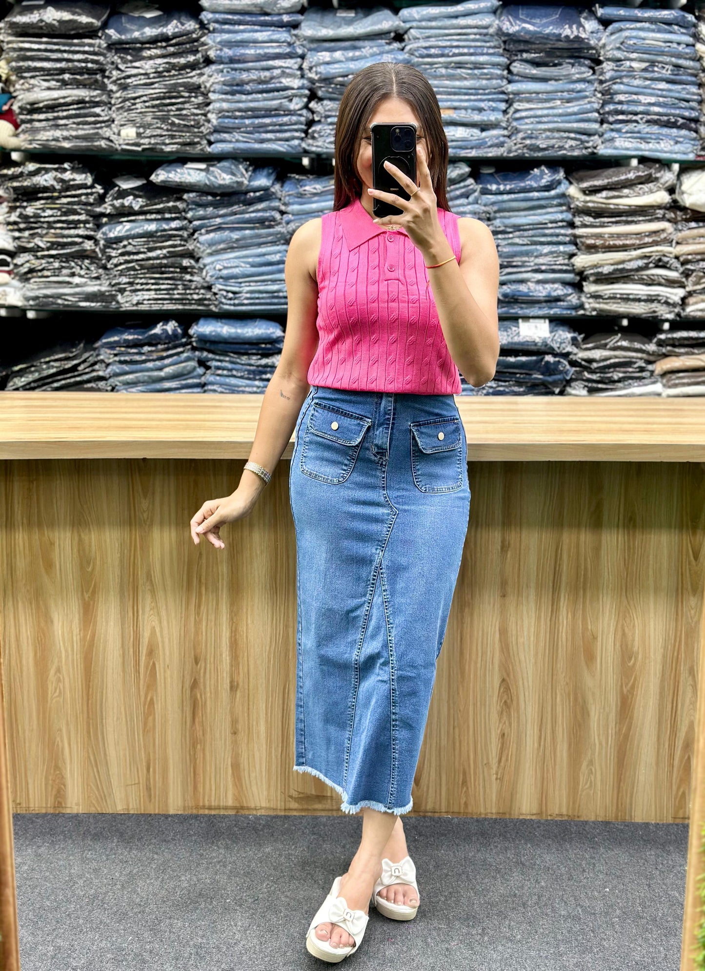 TANKTOP - DENIMSKIRT PAIR