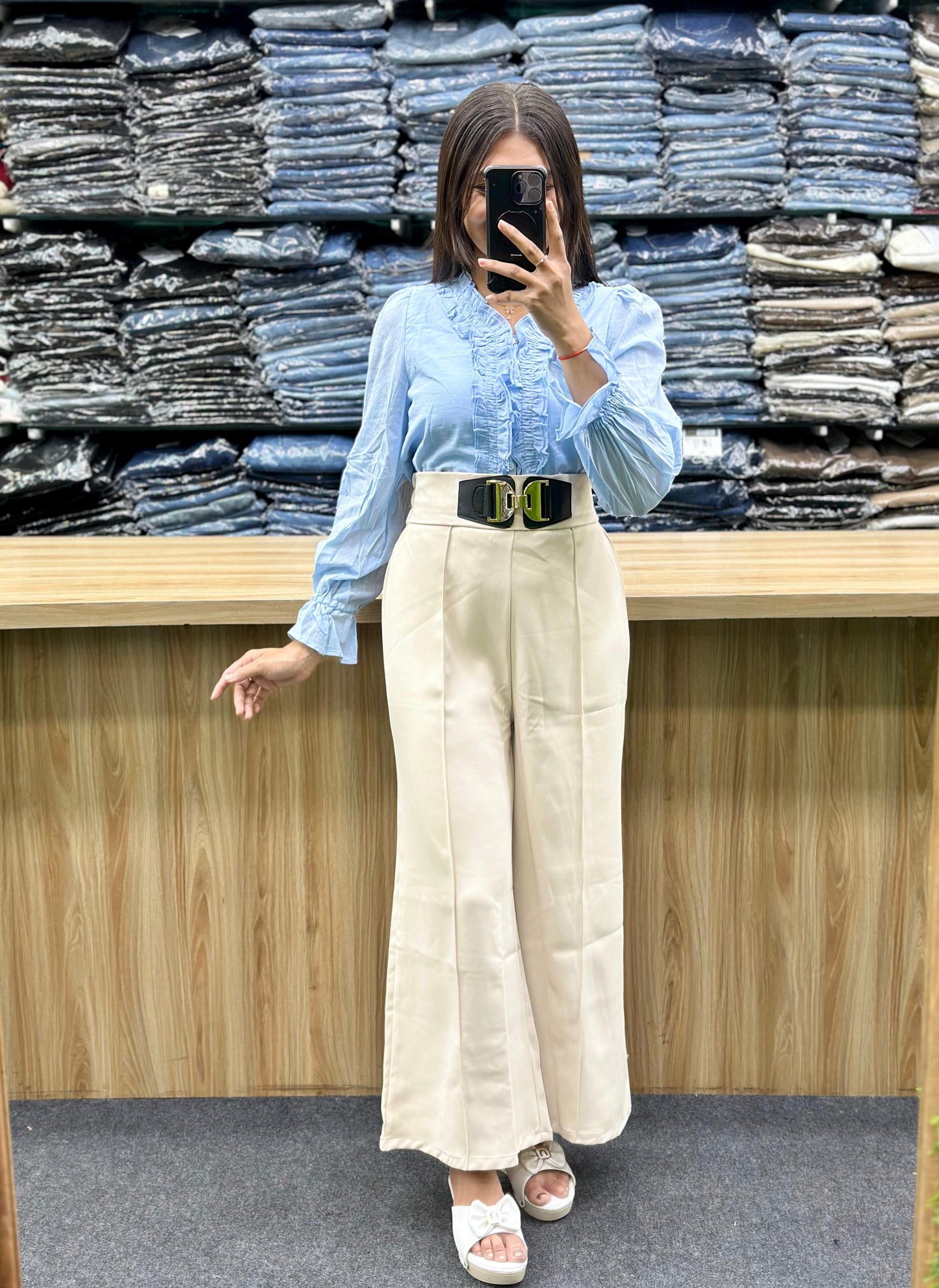 RUFFLES TOP-PLAZO PAIR