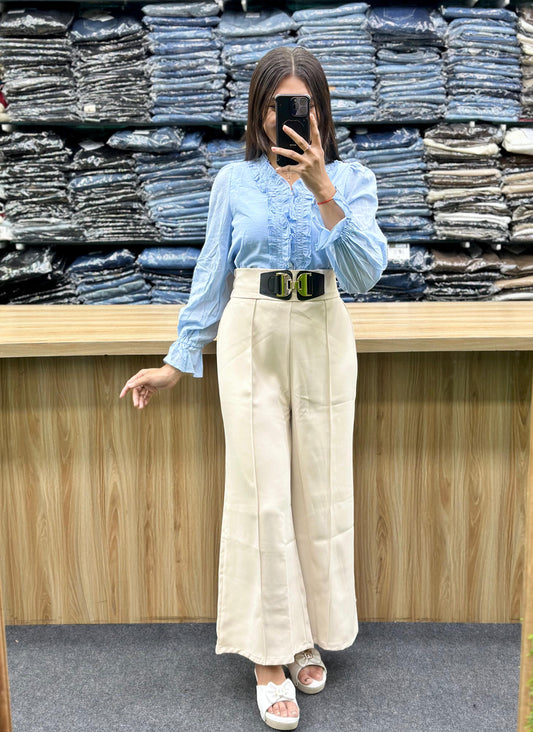 RUFFLES TOP-PLAZO PAIR