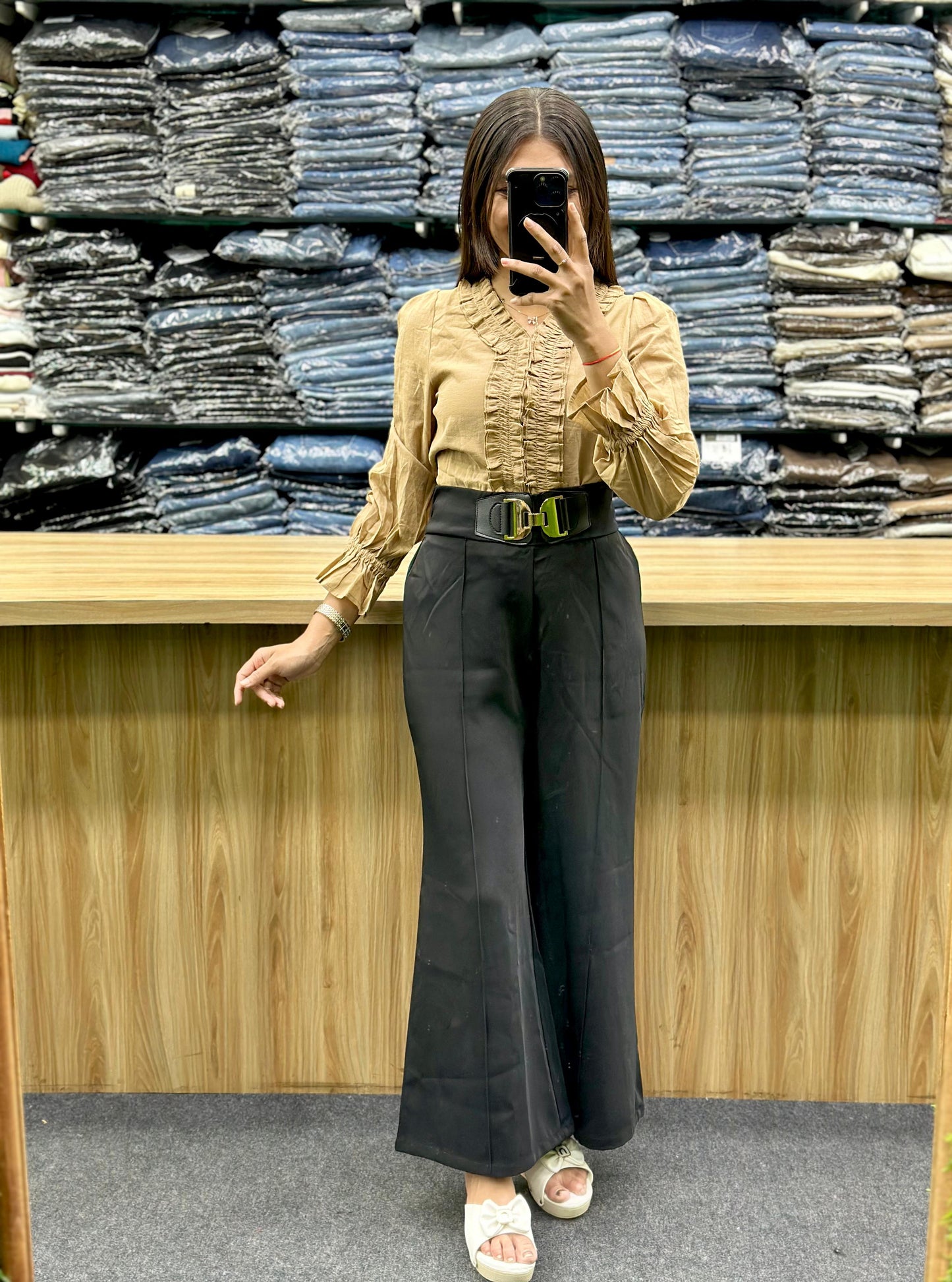RUFFLES TOP-PLAZO PAIR