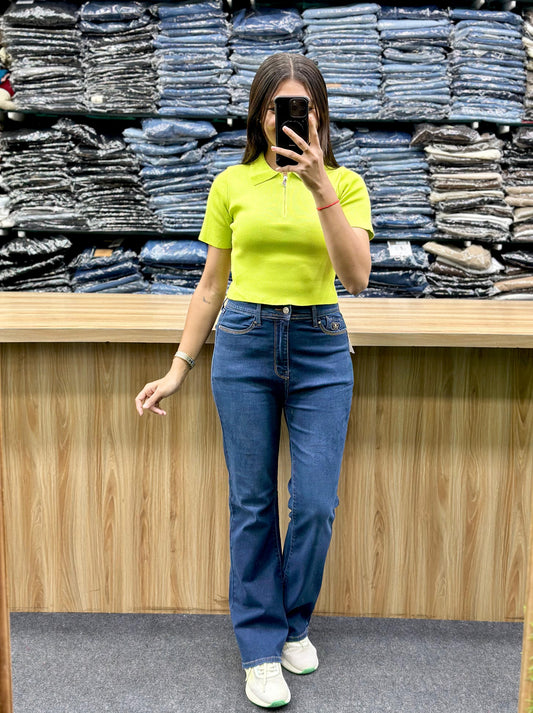CROP TSHIRT-JEANS PAIR