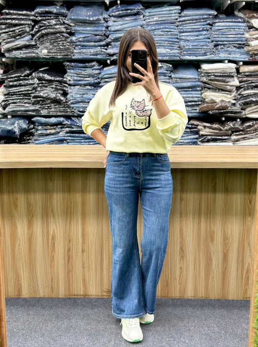 SWEATSHIRT-IMPORTED JEANS PAIR