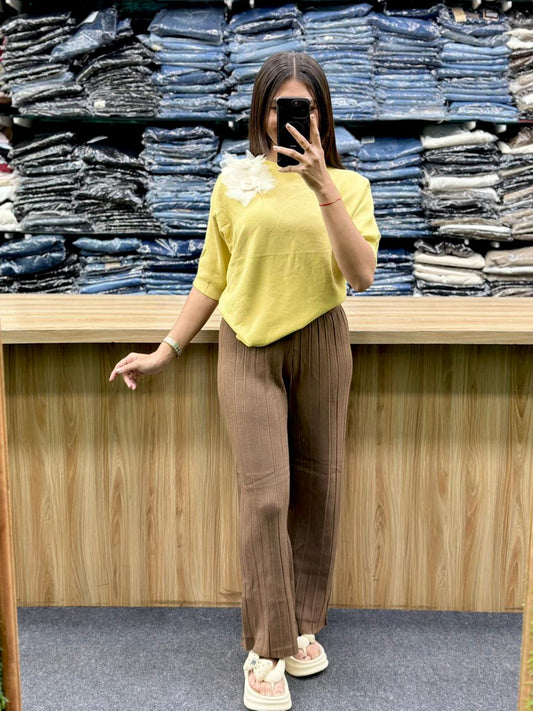 WOOLAN TSHIRT PLAZO PAIR