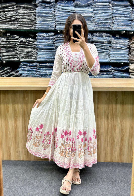 FLORAL PRINTED ANARKALI GOWN - BL192