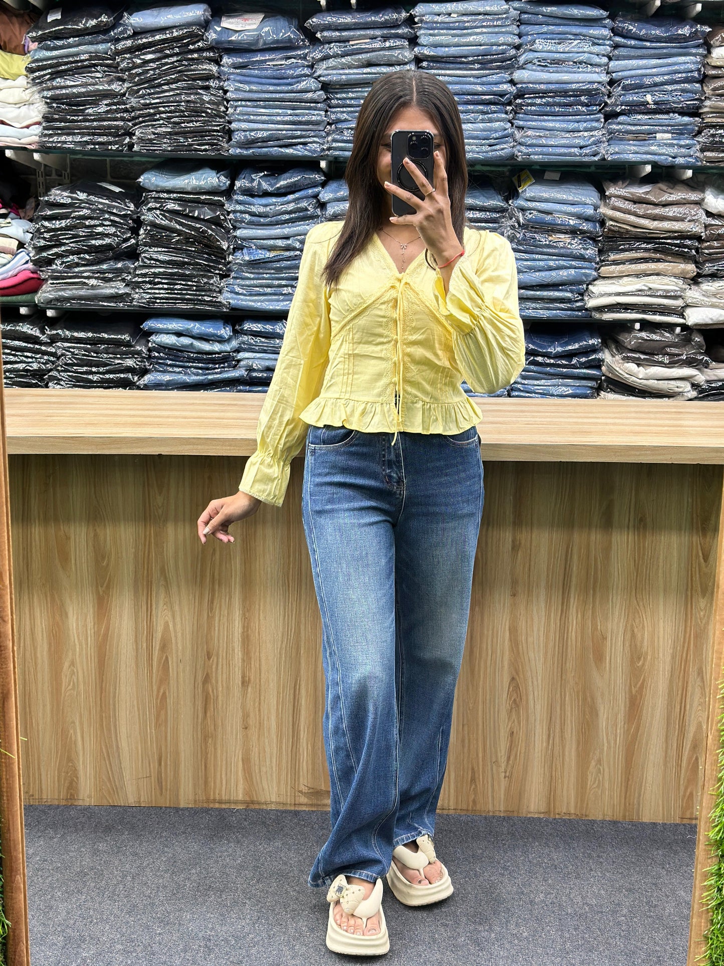 FANCT TOP-STRAIGHT JEANS PAIR