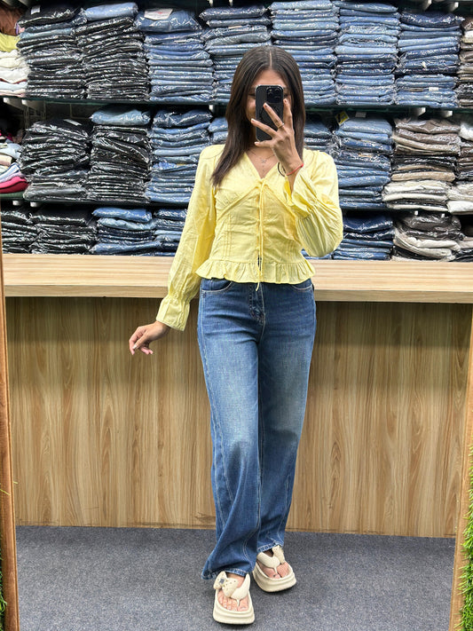 FANCT TOP-STRAIGHT JEANS PAIR