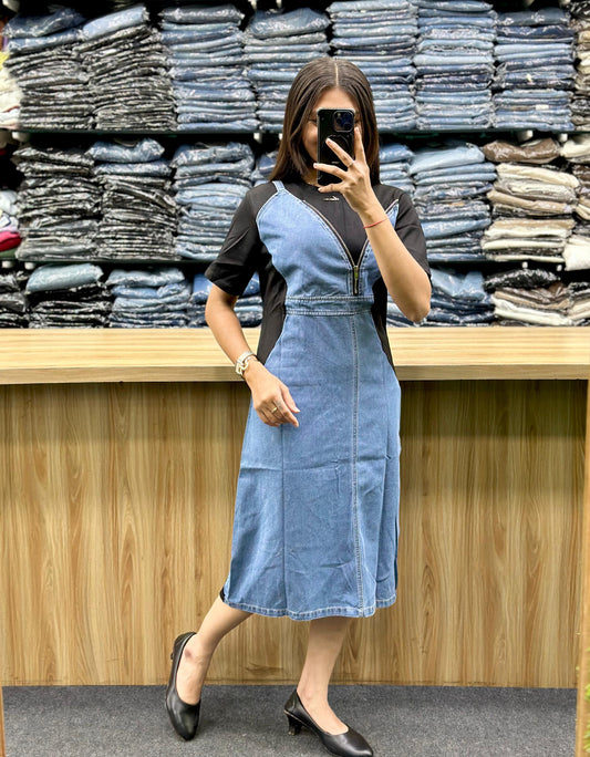 DENIM BODYCON MIDI
