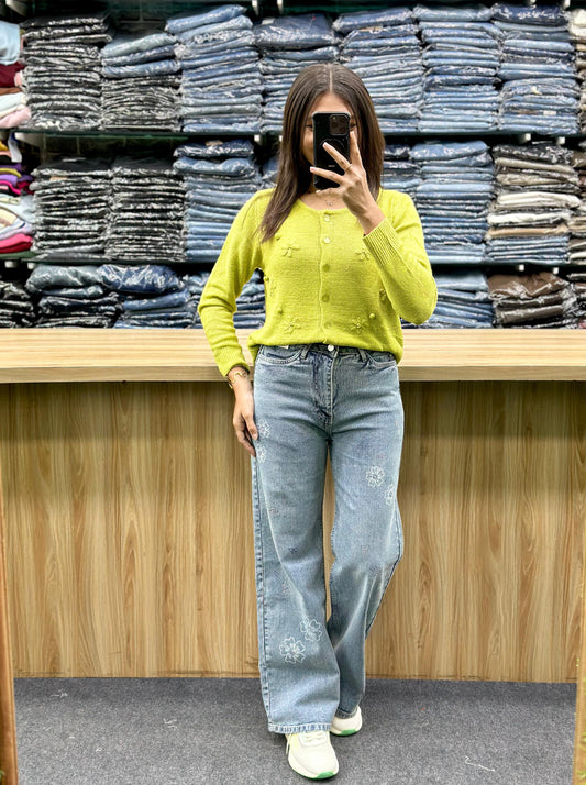 WOOLAN TOP-JEANS PAIR