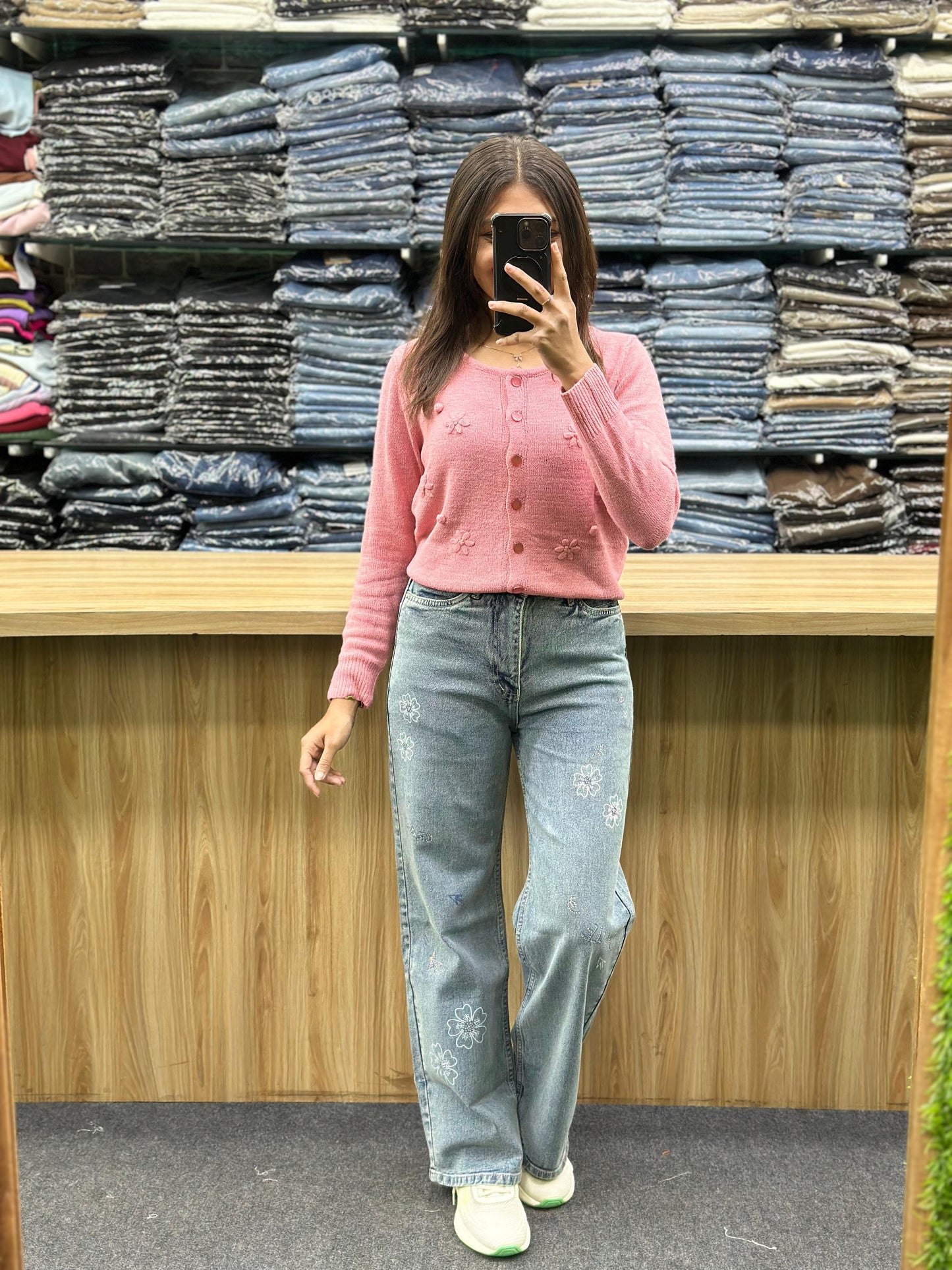 WOOLAN TOP-JEANS PAIR