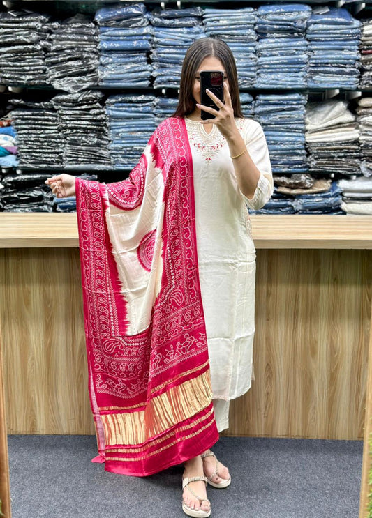 KURTI PENT DUPATTA PEICE PAIR-LF8429
