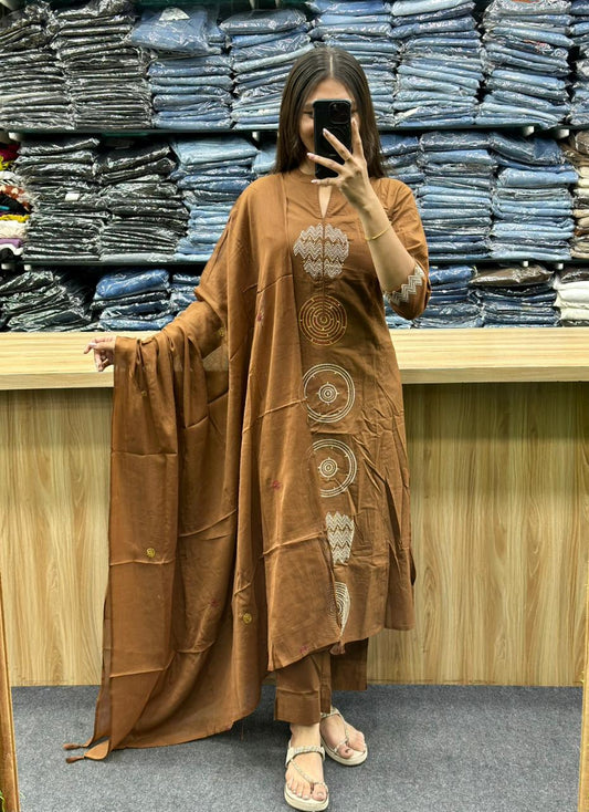 COTTON A-LINE KURTI DUPATTA PAIR-MT4012