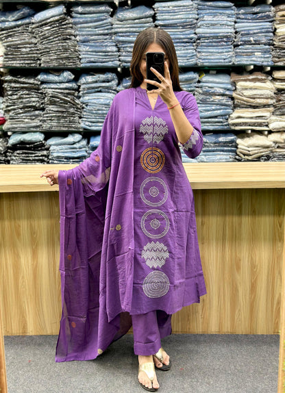 COTTON A-LINE KURTI DUPATTA PAIR-MT4012