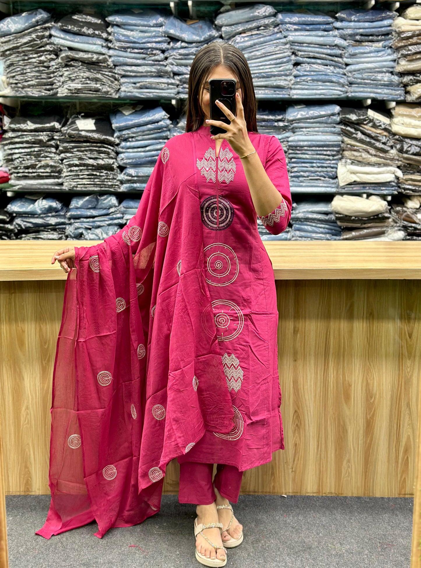 COTTON A-LINE KURTI DUPATTA PAIR-MT4012