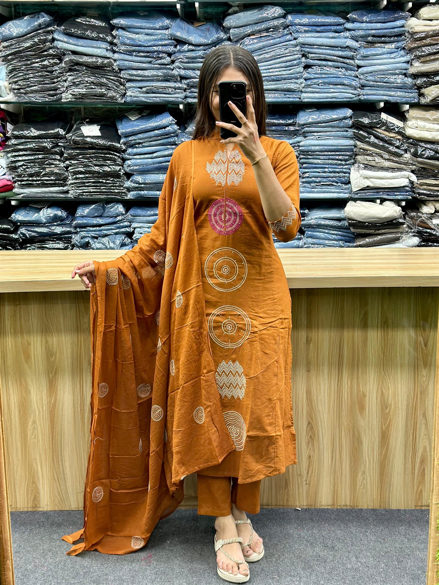 COTTON A-LINE KURTI DUPATTA PAIR-MT4012