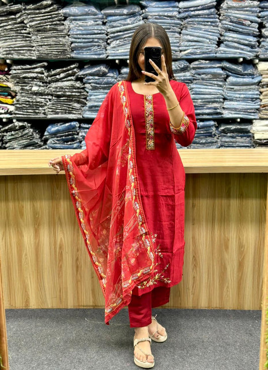 STRAIGHT KURTI PENT DUPATTA PAIR-SS04