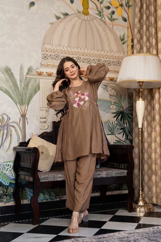 MUL CHANDERI CO-ORD SET-YD77512